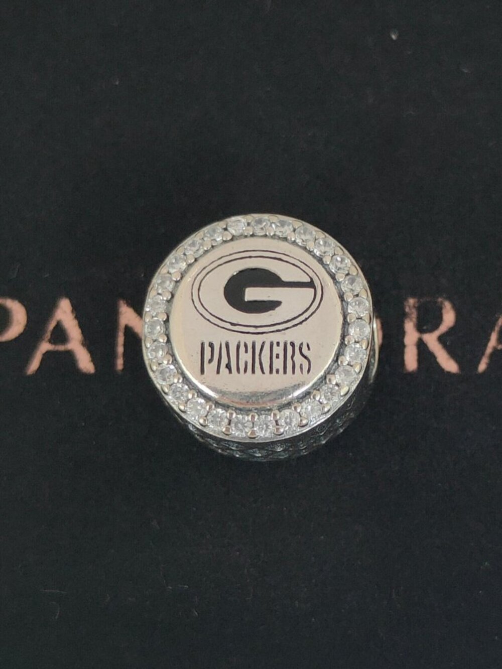 Pandora Green Bay Packers NFL Football Logo Charm Rare S925 Silver